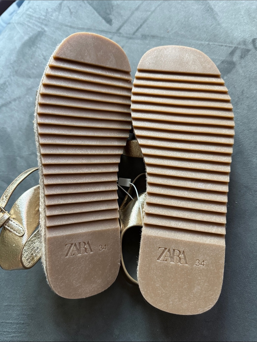 Girls Gold Strappy Espadrille Sandals - Picture 3 of 4